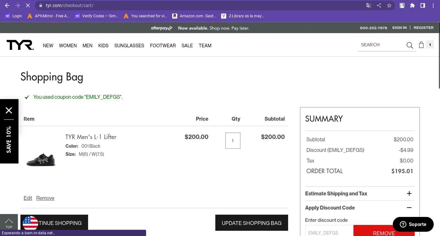 How to apply TYR coupon code